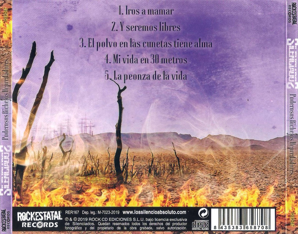 Cartula Trasera de Silenciados - Poderosos Bichejos Depredadores (Ep)