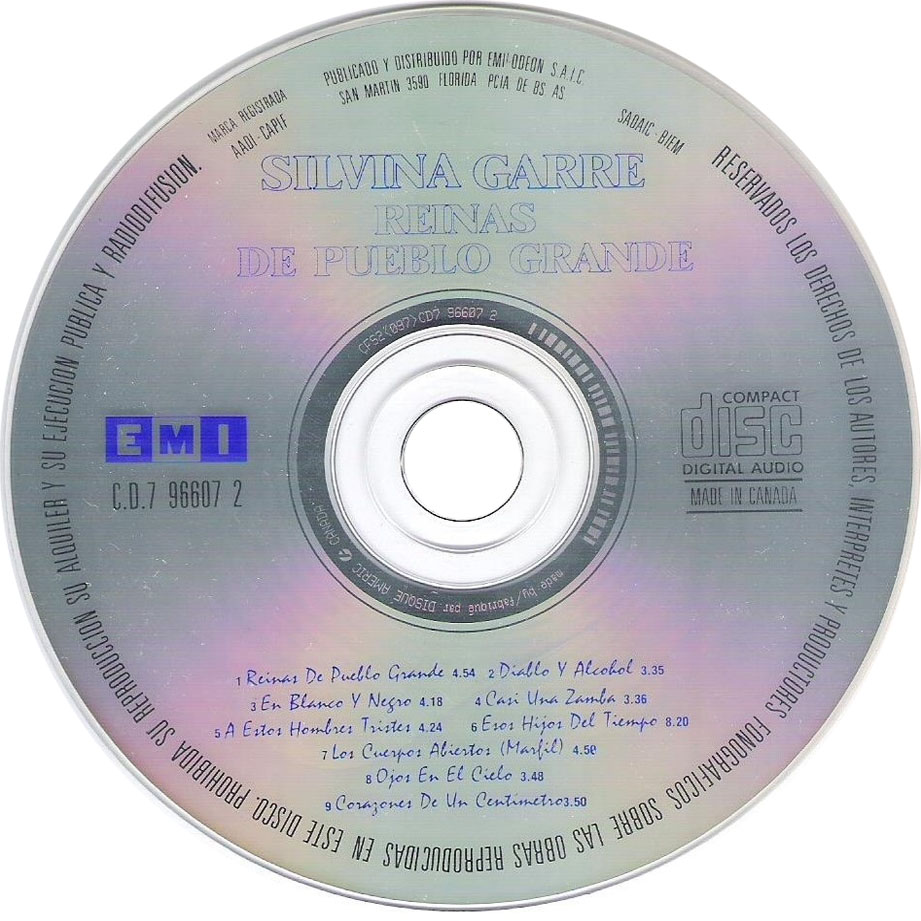 Cartula Cd de Silvina Garre - Reinas De Pueblo Grande