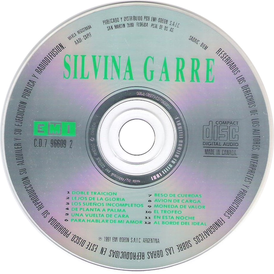 Cartula Cd de Silvina Garre - Silvina Garre