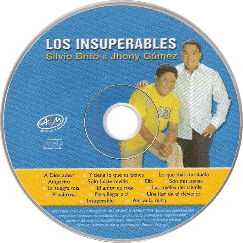 Cartula Cd de Silvio Brito & Jhony Gamez - Los Insuperables