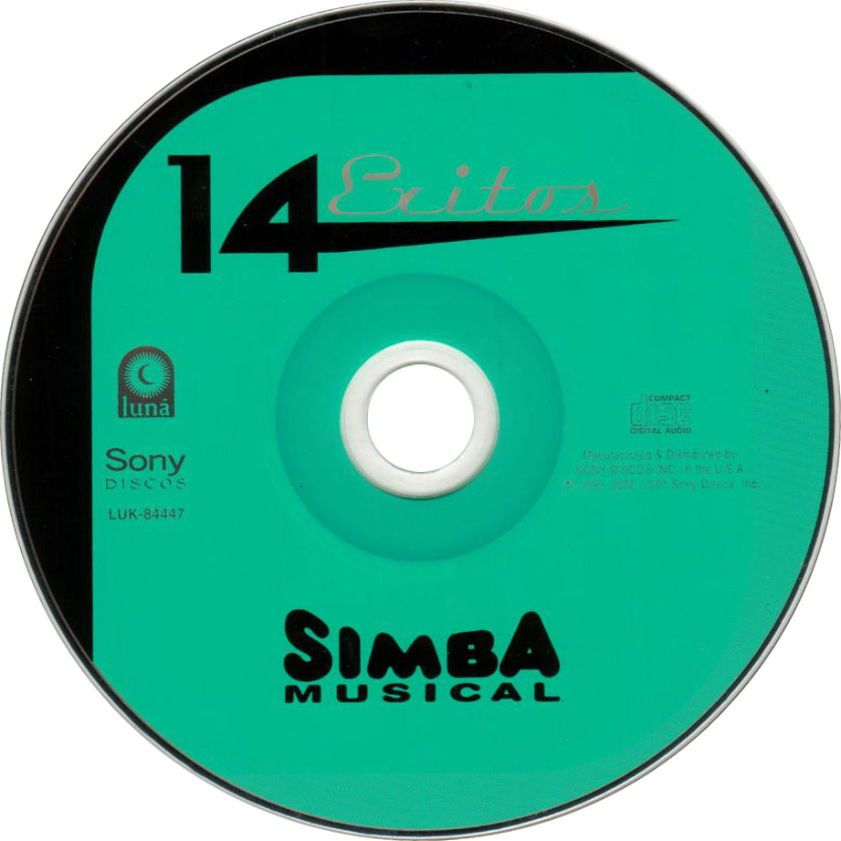 Cartula Cd de Simba Musical - 14 Exitos