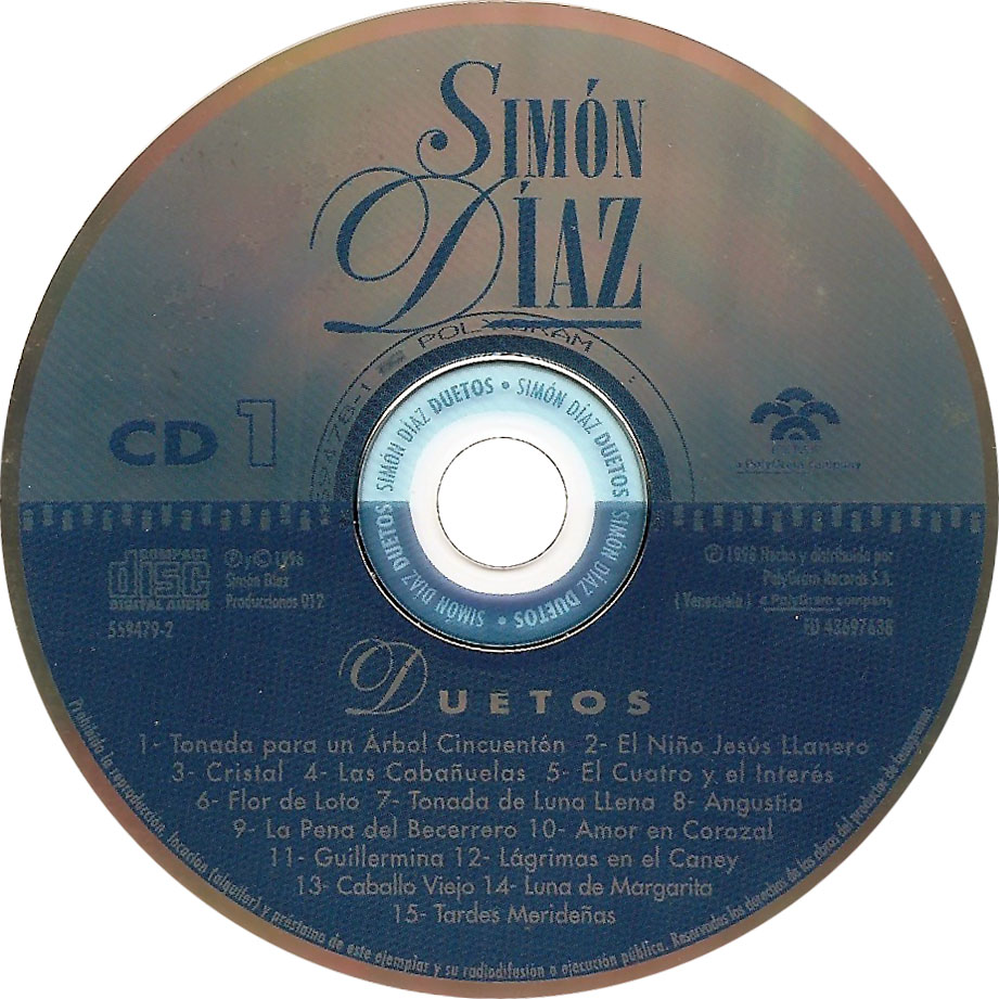 Cartula Cd1 de Simon Diaz - Duetos