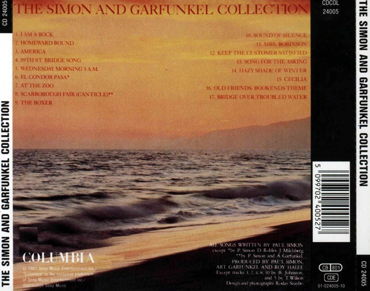 Cartula Trasera de Simon & Garfunkel - The Simon And Garfunkel Collection
