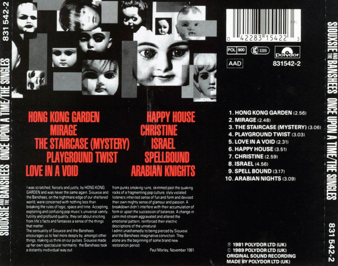 Cartula Trasera de Siouxsie And The Banshees - Once Upon A Time (The Singles)