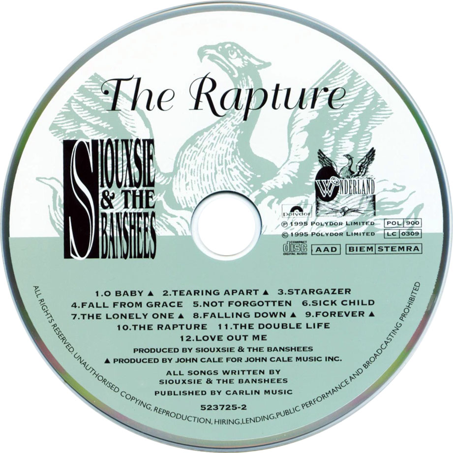 Cartula Cd de Siouxsie And The Banshees - The Rapture