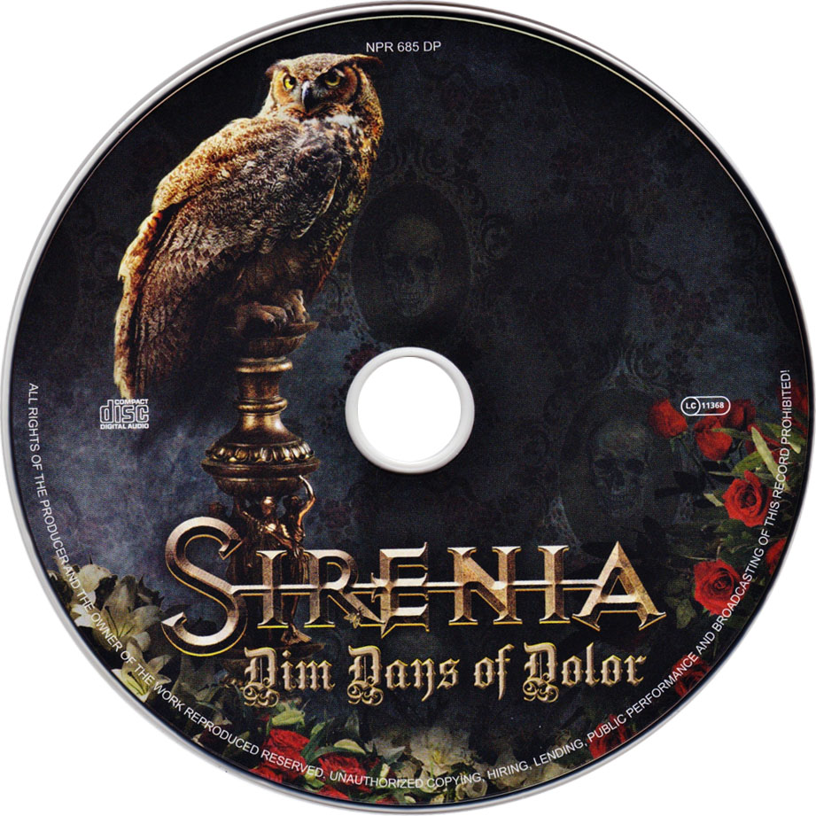 Cartula Cd de Sirenia - Dim Days Of Dolor