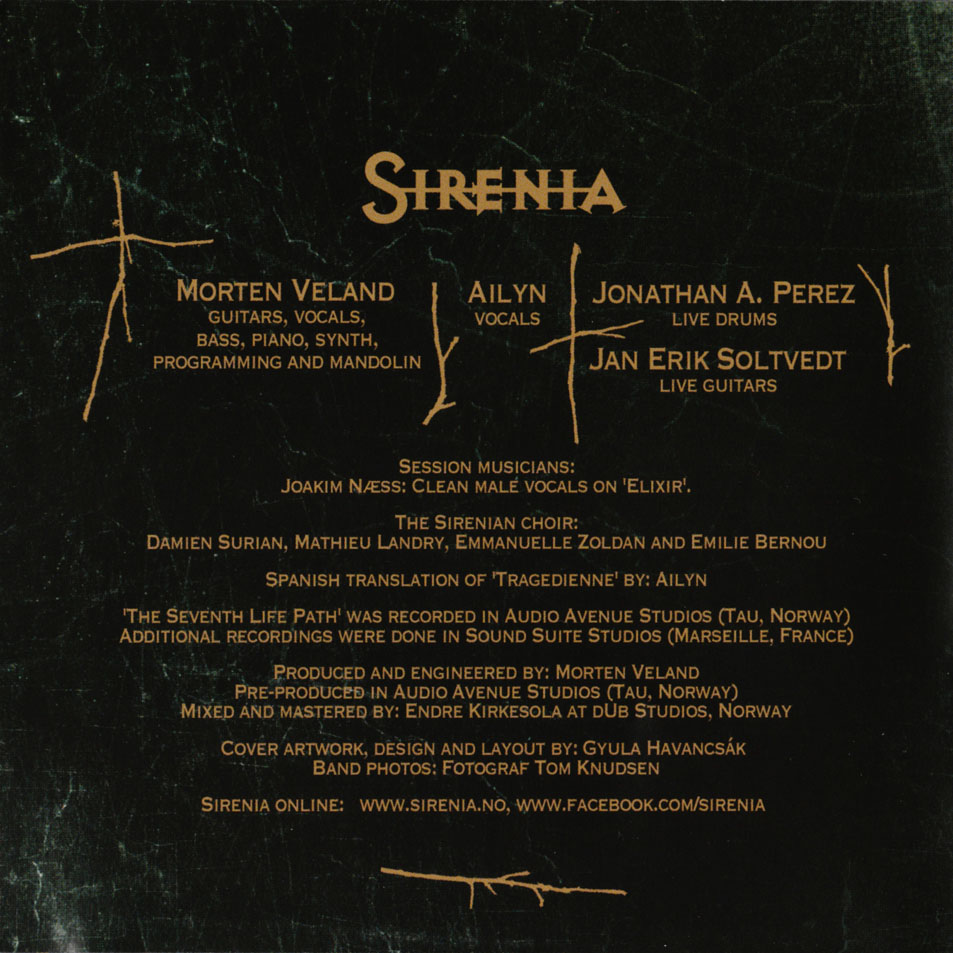 Cartula Interior Frontal de Sirenia - The Seventh Life Path