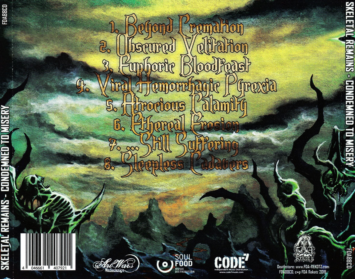 Cartula Trasera de Skeletal Remains - Condemned To Misery