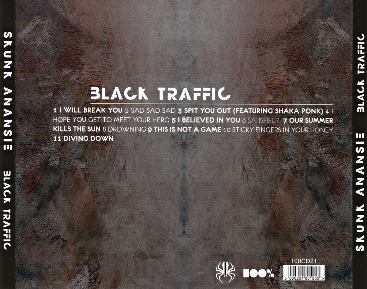 Cartula Trasera de Skunk Anansie - Black Traffic