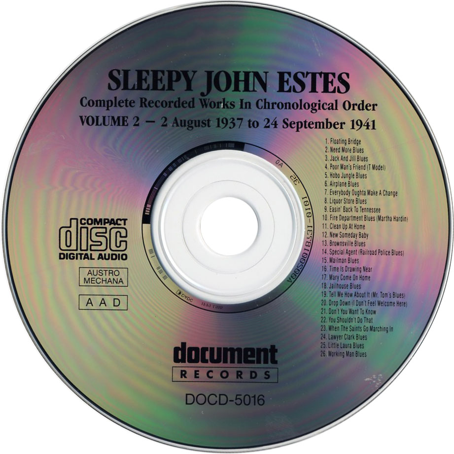 Cartula Cd de Sleepy John Estes - Complete Recorded Works In Chronological Order Volume 2