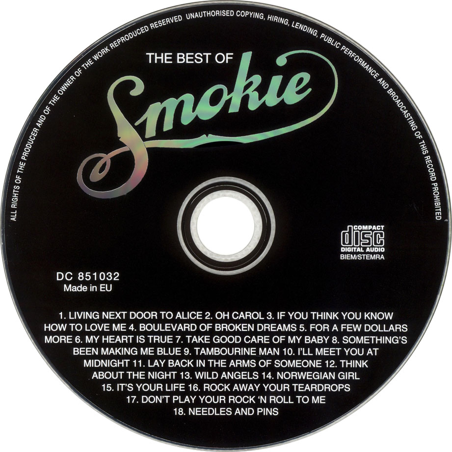 Cartula Cd de Smokie - The Best Of Smokie (1998)