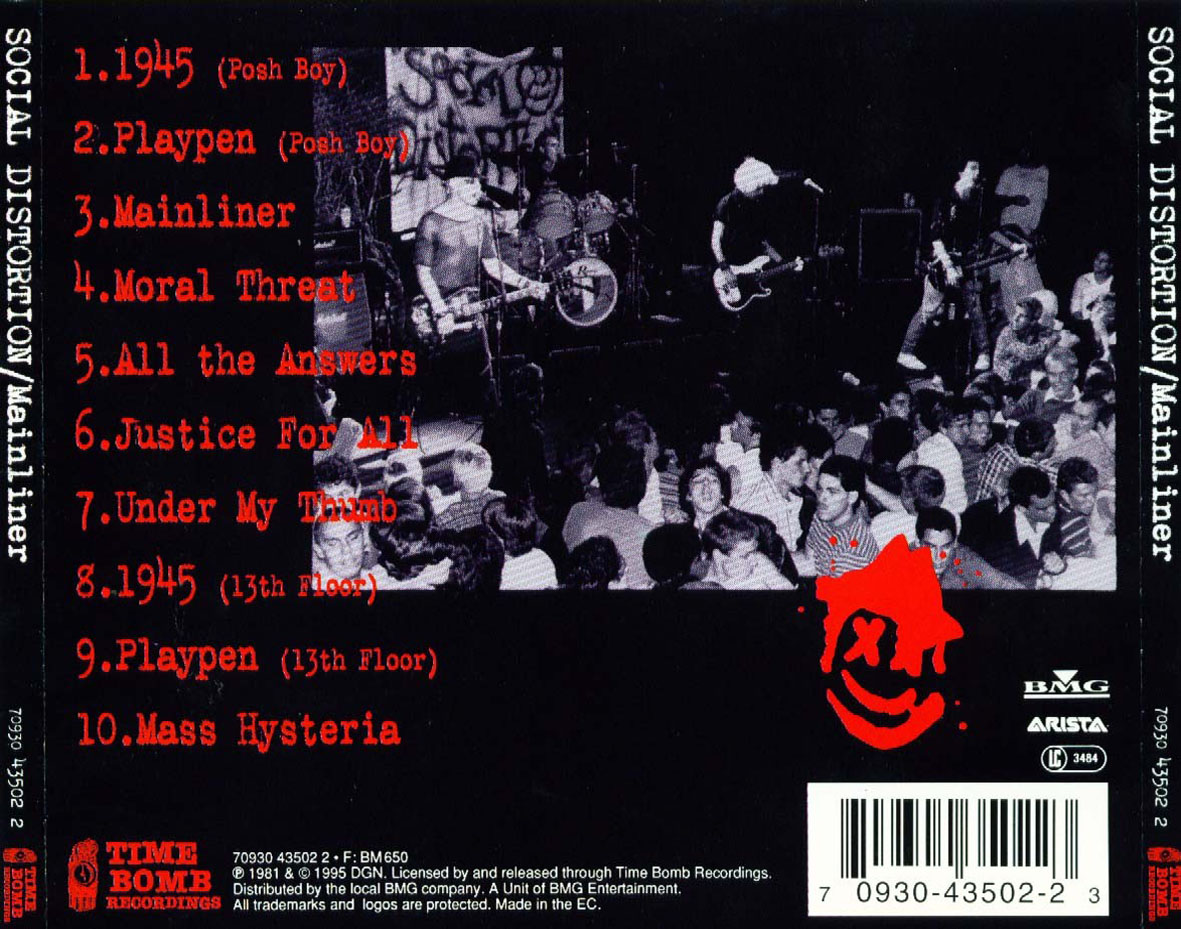 Cartula Trasera de Social Distortion - Mainliner: Wreckage From The Past