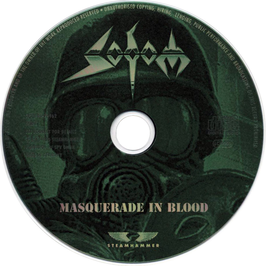 Cartula Cd de Sodom - Masquerade In Blood