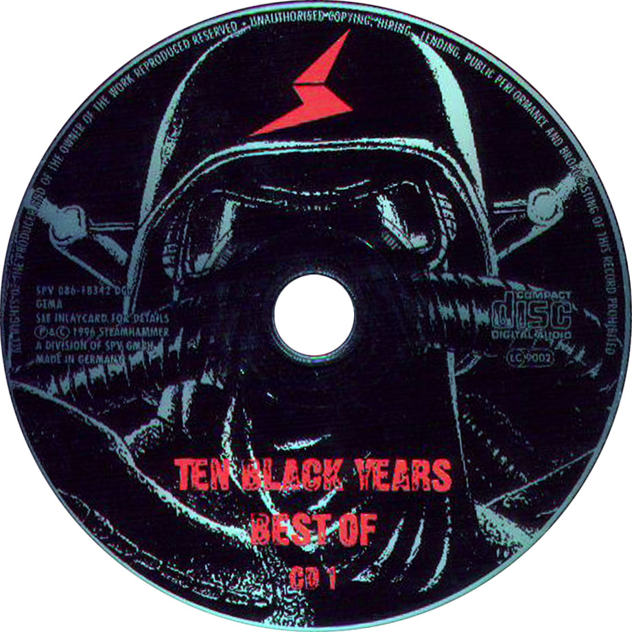 Cartula Cd2 de Sodom - Ten Black Years - Best Of Sodom