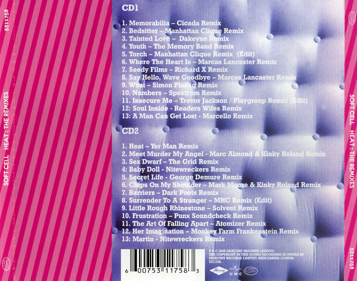 Cartula Trasera de Soft Cell - Heat: The Remixes