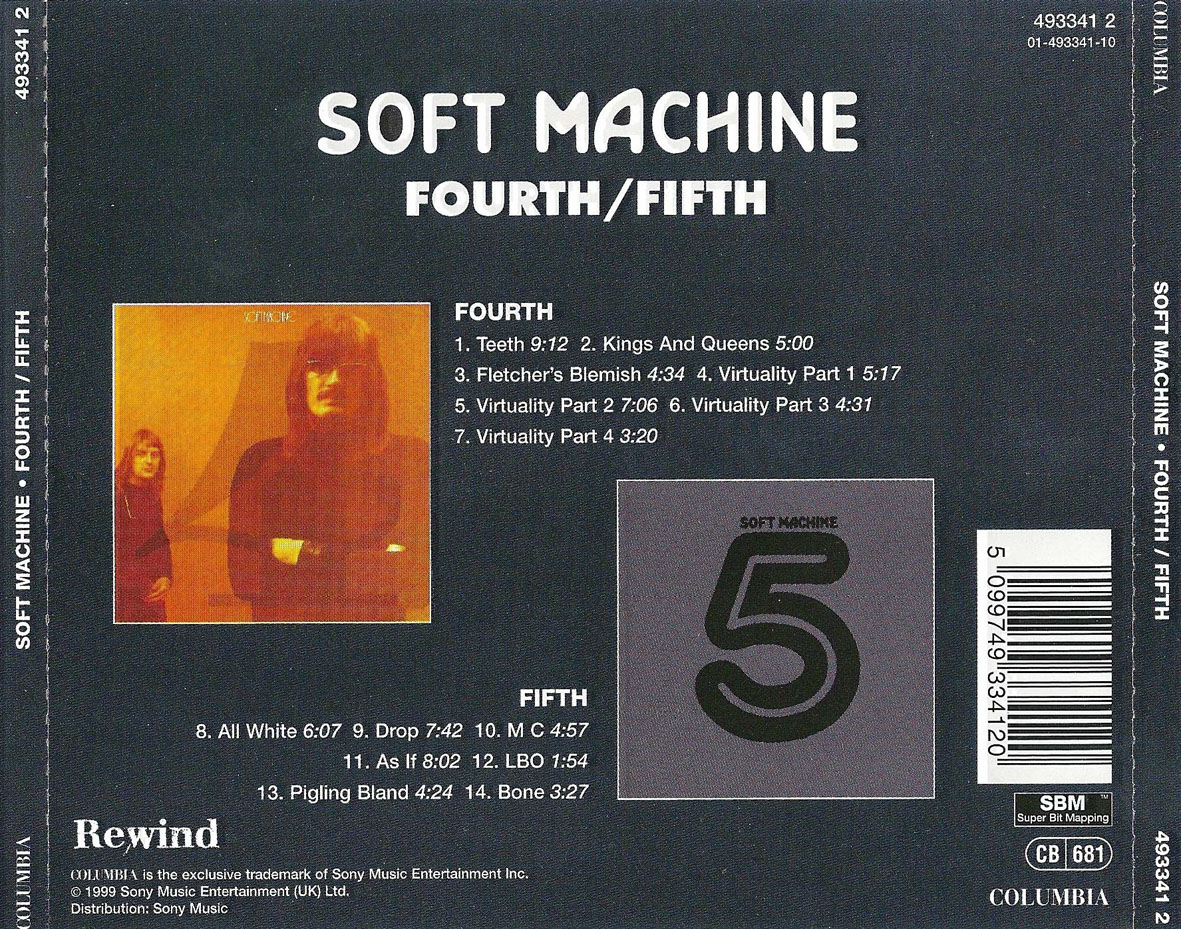Cartula Trasera de Soft Machine - Fourth / Fifth