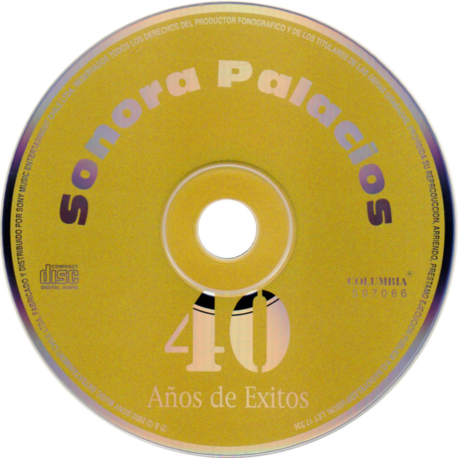 Cartula Cd de Sonora Palacios - 40 Aos De Exitos