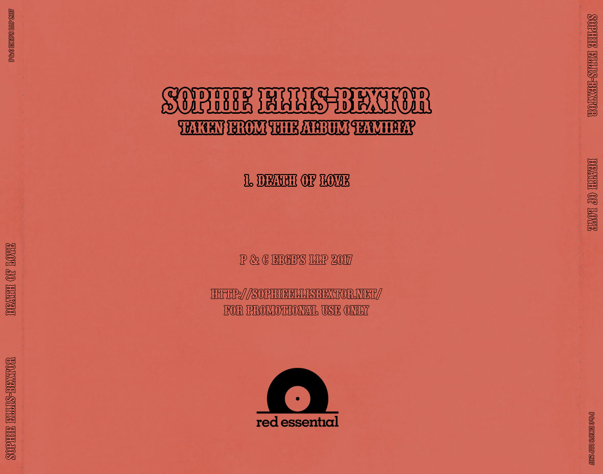 Cartula Trasera de Sophie Ellis-Bextor - Death Of Love (Cd Single)