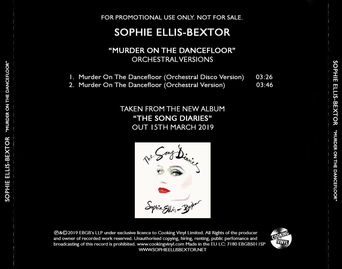 Cartula Trasera de Sophie Ellis-Bextor - Murder On The Dancefloor (The Song Diaries Version) (Cd Single)