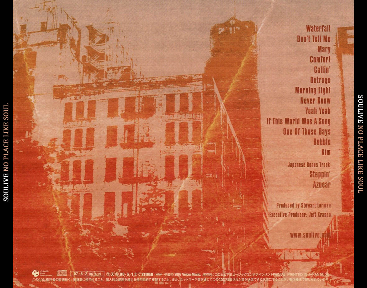 Cartula Trasera de Soulive - No Place Like Soul