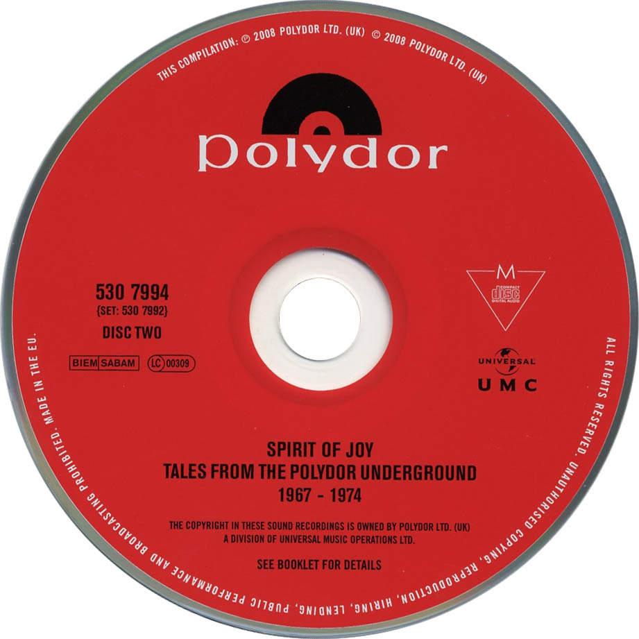 Cartula Cd2 de Spirit Of Joy: Tales From The Polydor Underground 1967-1974