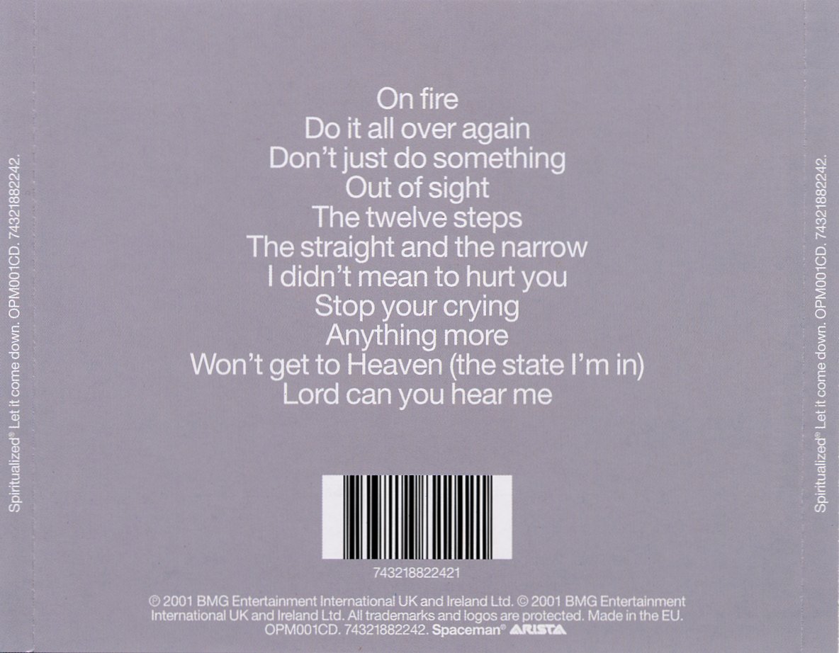Cartula Trasera de Spiritualized - Let It Come Down