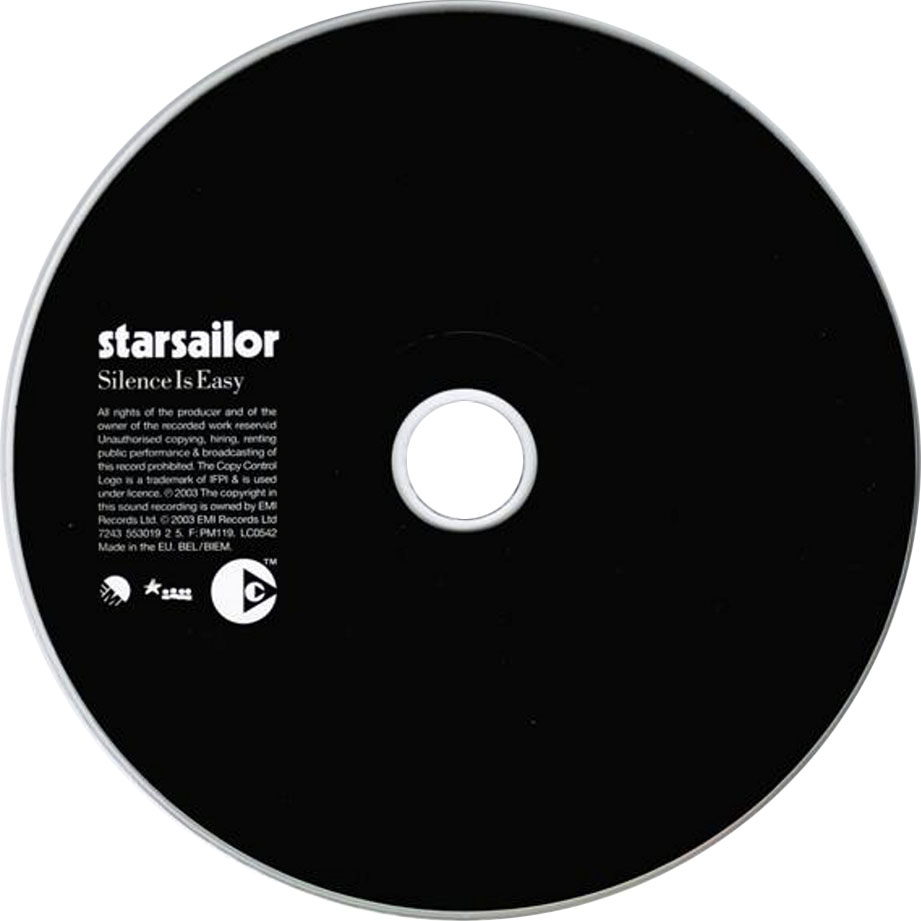Cartula Cd de Starsailor - Silence Is Easy (Cd Single)