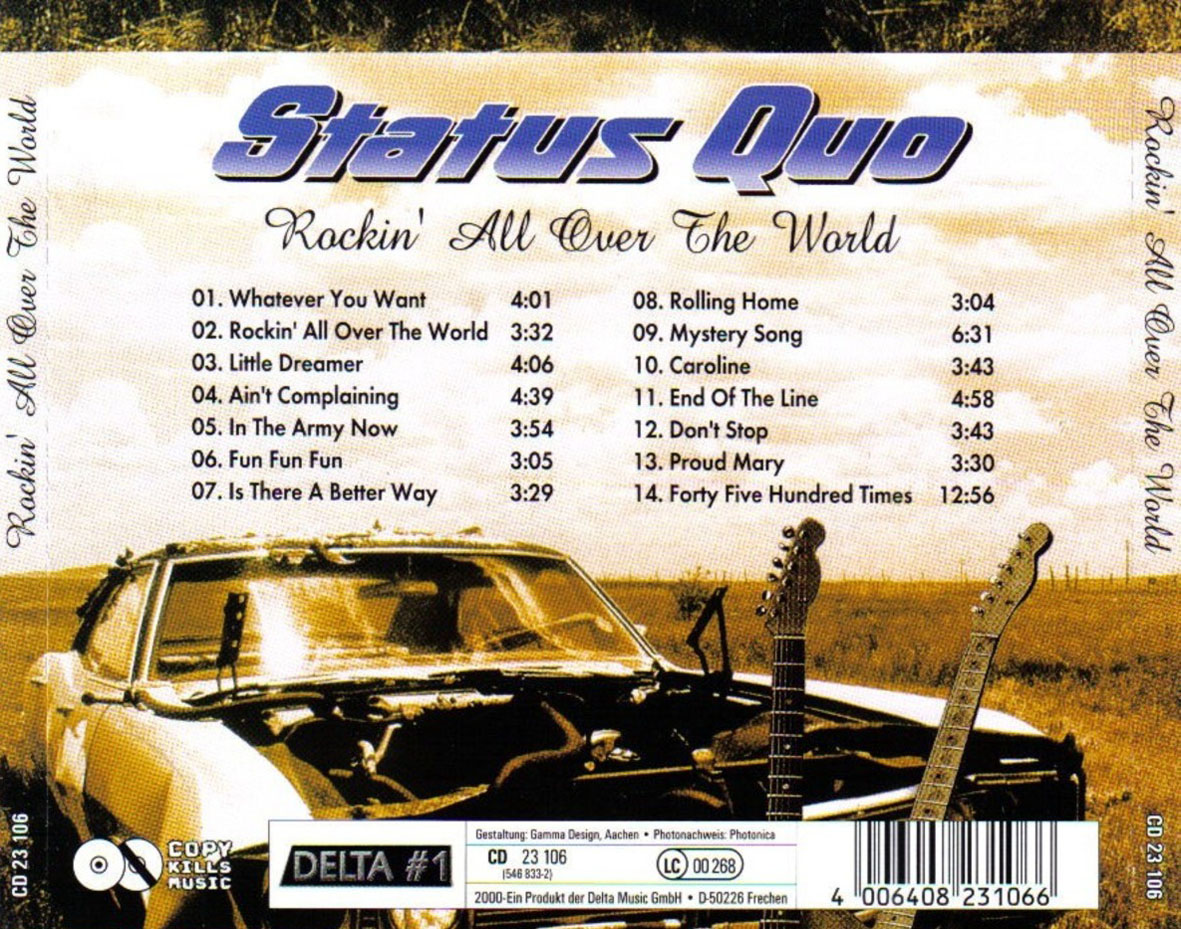 Cartula Trasera de Status Quo - Rockin' All Over The World (2000)