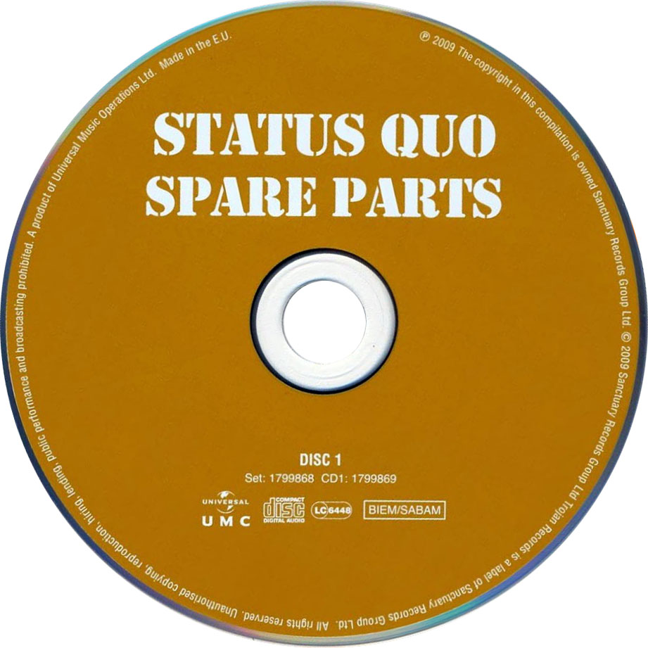 Cartula Cd1 de Status Quo - Spare Parts (2009)