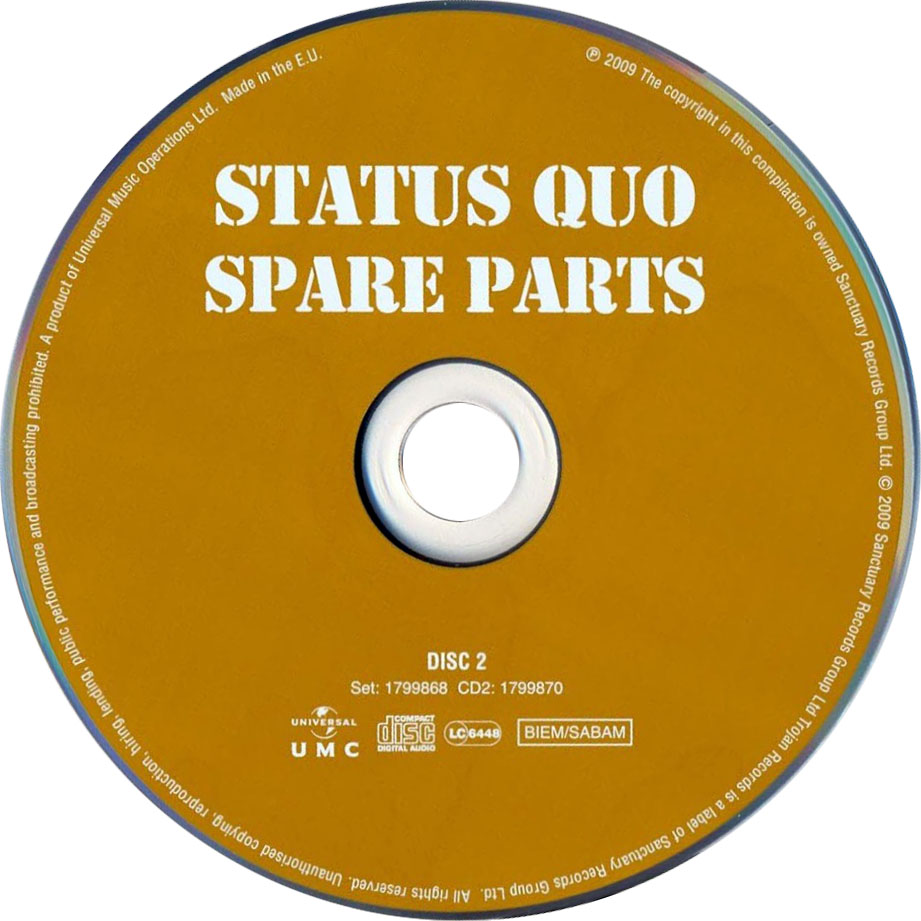 Cartula Cd2 de Status Quo - Spare Parts (2009)