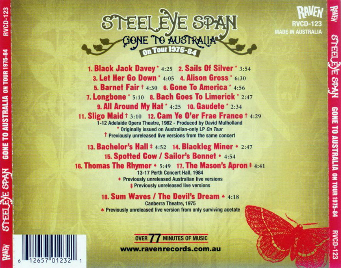 Cartula Trasera de Steeleye Span - Gone To Australia On Tour 1975-84