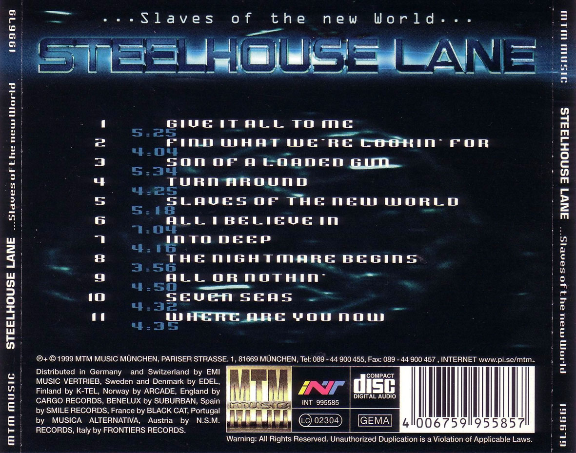 Cartula Trasera de Steelhouse Lane - Slaves Of The New World