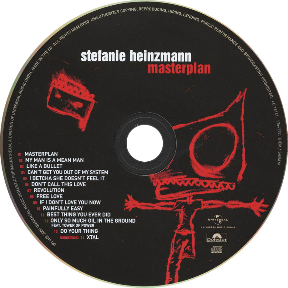 Cartula Cd de Stefanie Heinzmann - Masterplan