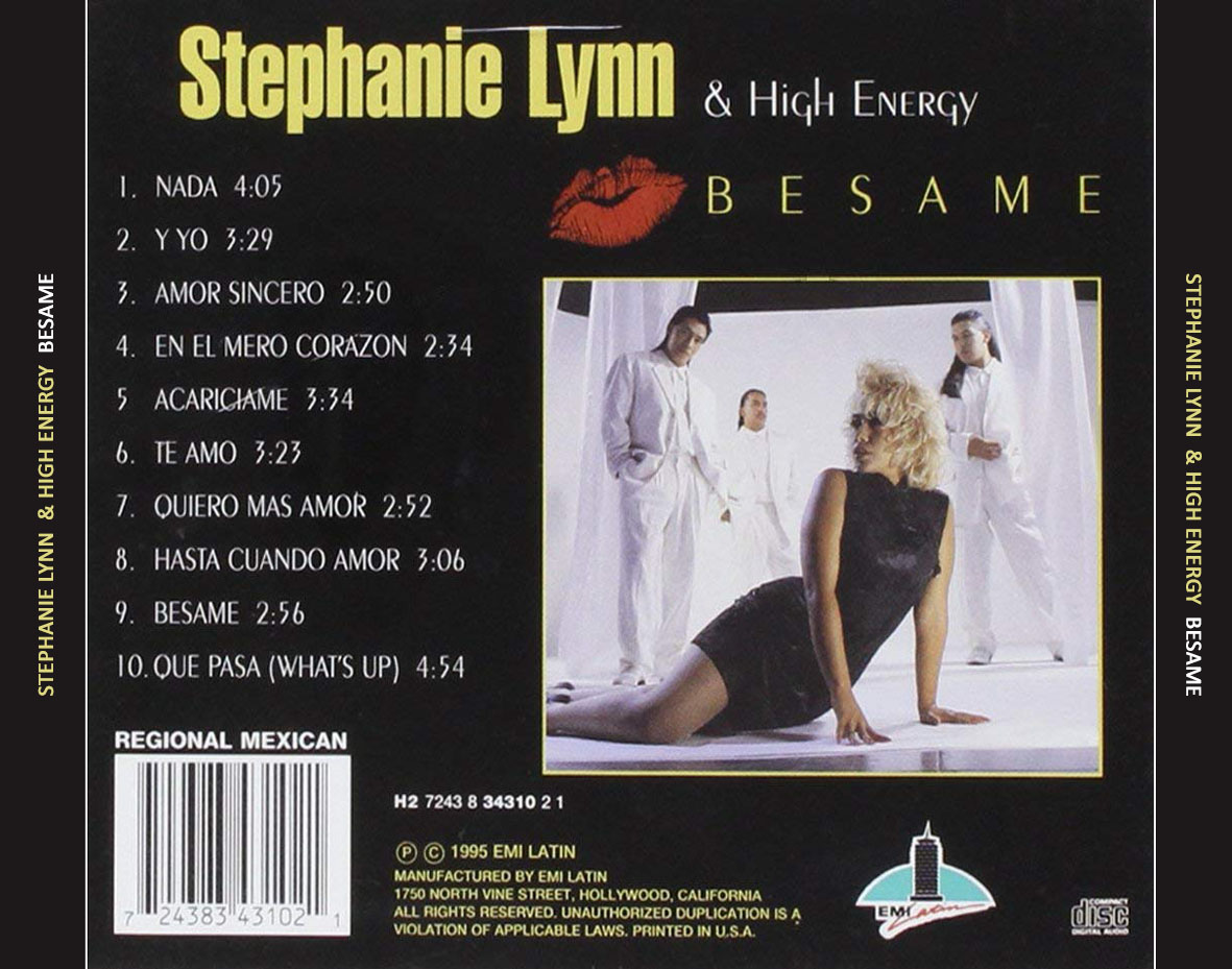 Cartula Trasera de Stephanie Lynn & High Energy - Besame