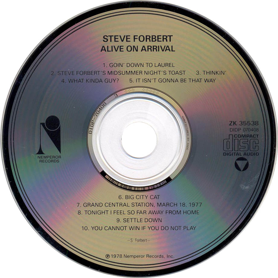 Cartula Cd de Steve Forbert - Alive On Arrival