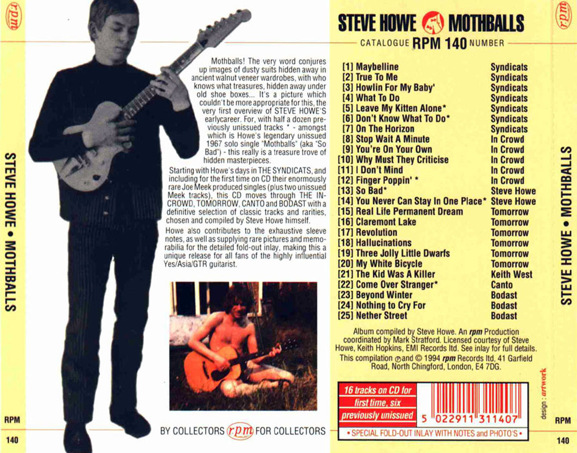 Cartula Trasera de Steve Howe - Mothballs