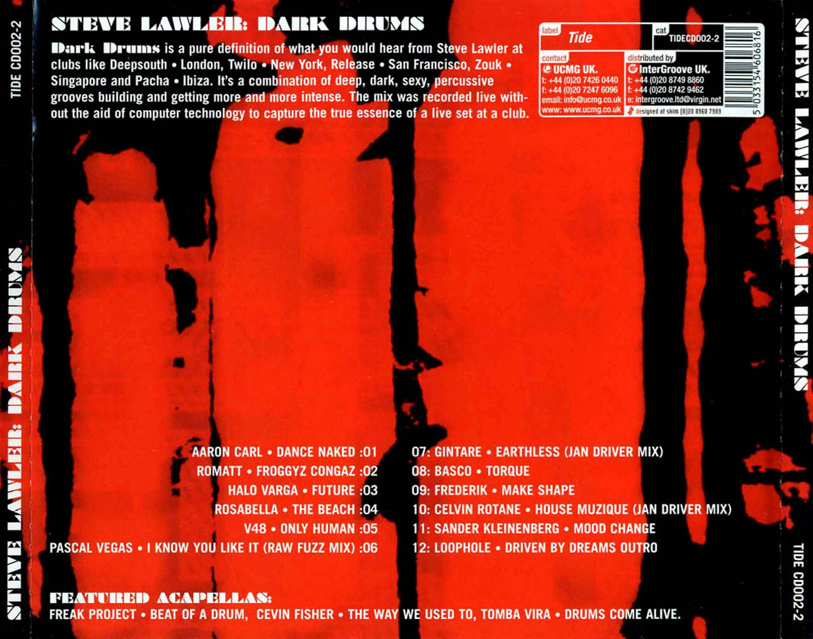 Cartula Trasera de Steve Lawler - Dark Drums
