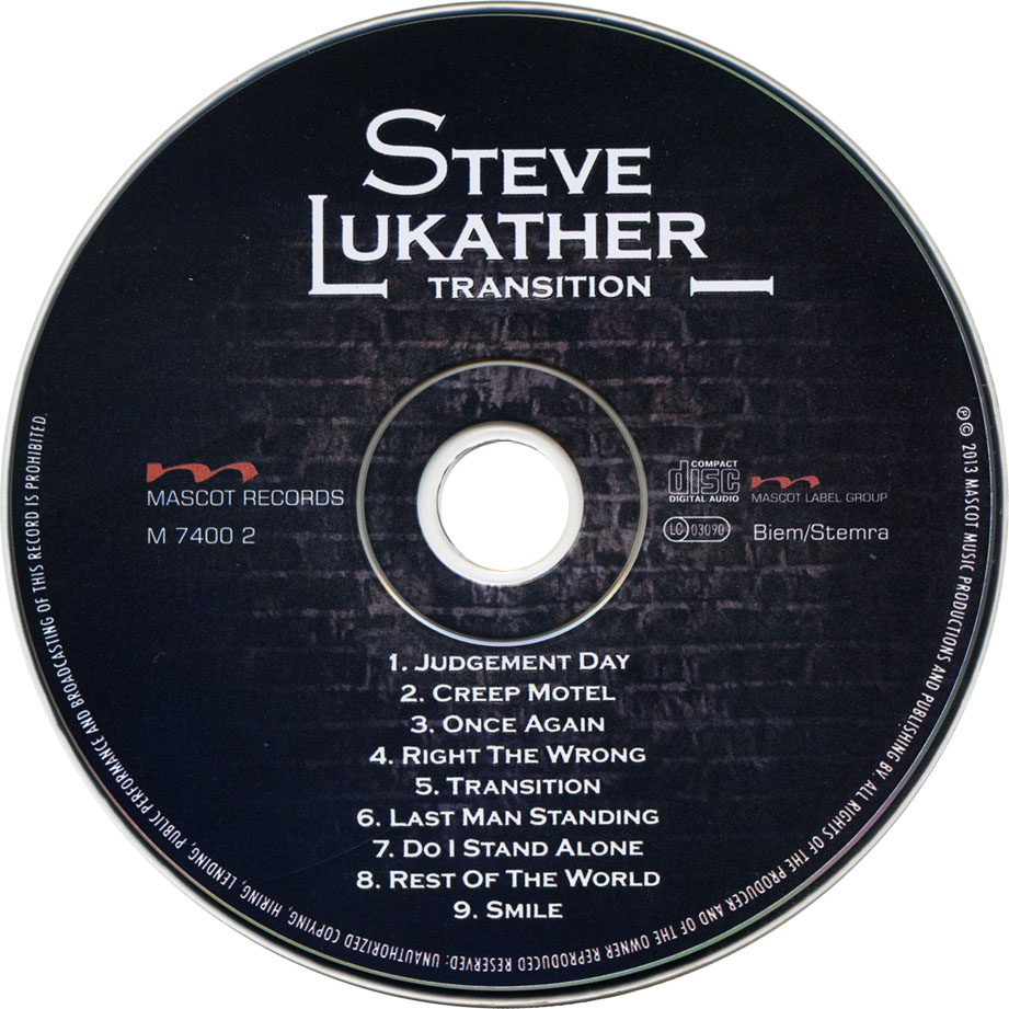 Cartula Cd de Steve Lukather - Transition