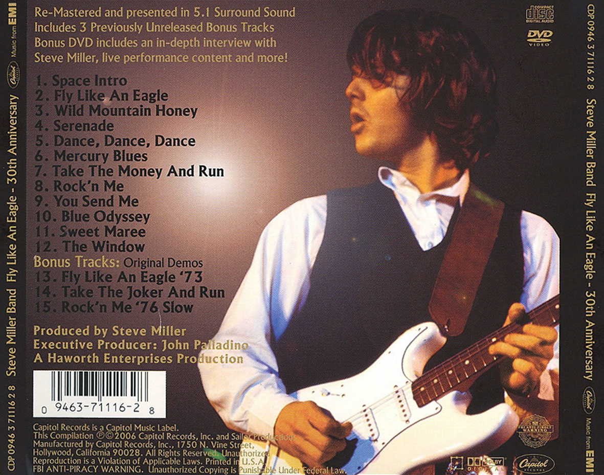 Cartula Trasera de Steve Miller Band - Fly Like An Eagle (30 Anniversary Special Limited Edition)