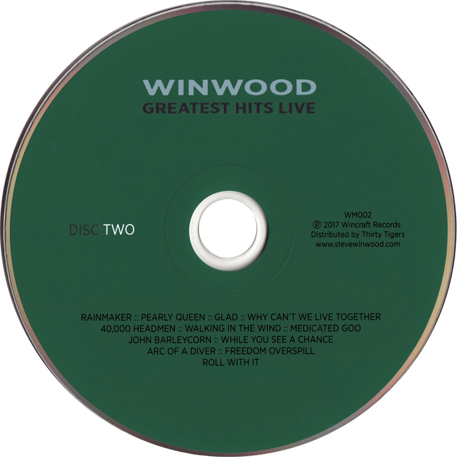 Carátula Cd2 de Steve Winwood - Greatest Hits Live