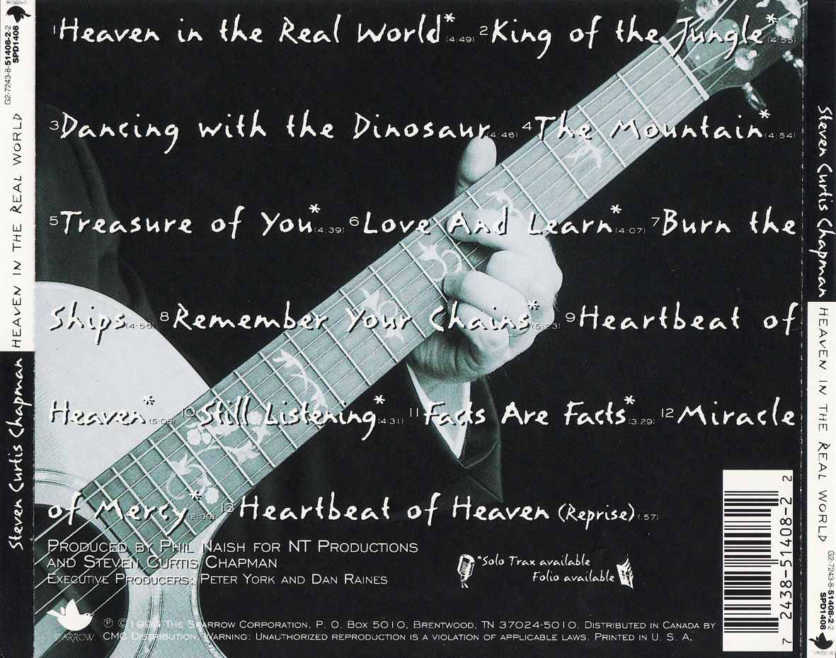 Cartula Trasera de Steven Curtis Chapman - Heaven In The Real World