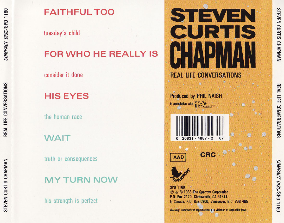 Cartula Trasera de Steven Curtis Chapman - Real Life Conversations