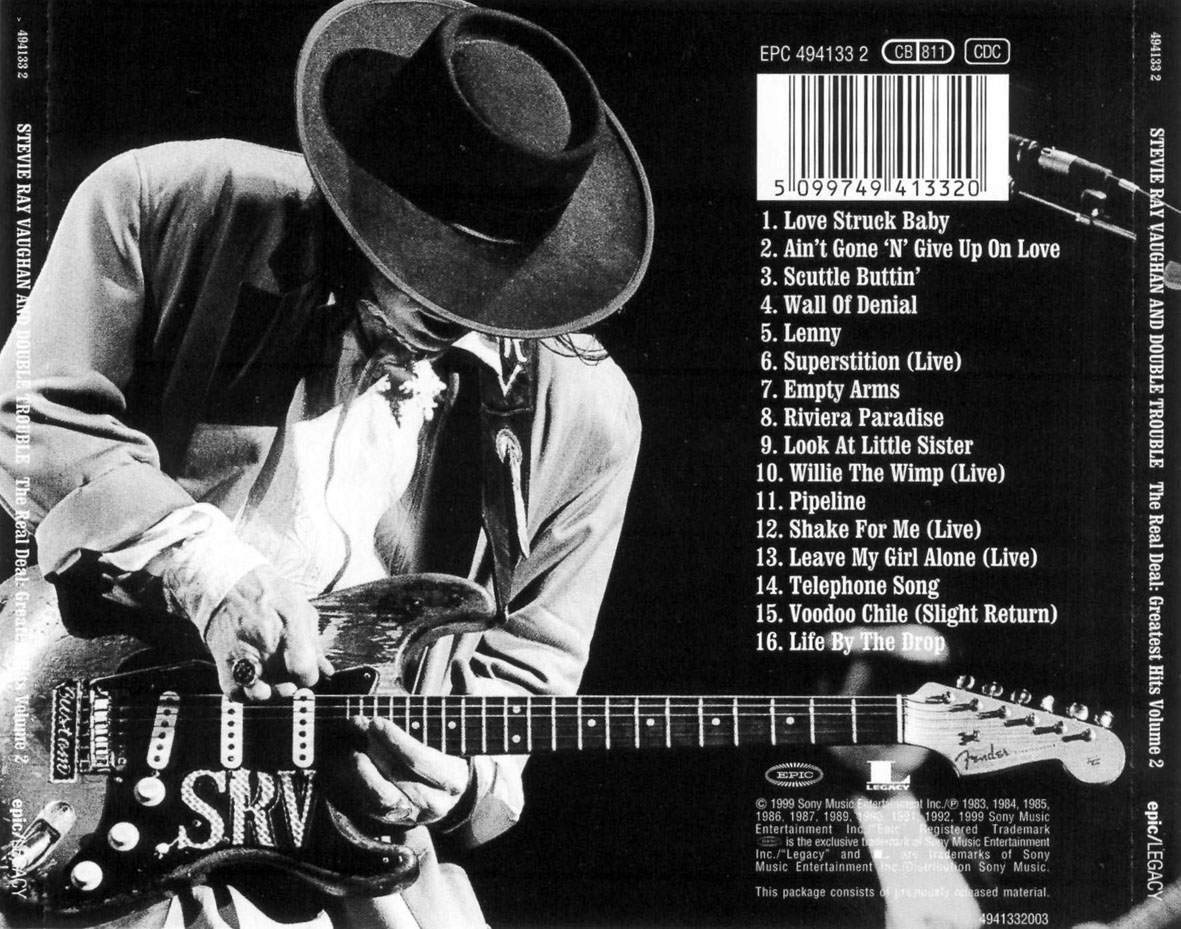 Cartula Trasera de Stevie Ray Vaughan - The Real Deal: Greatest Hits Volume 2