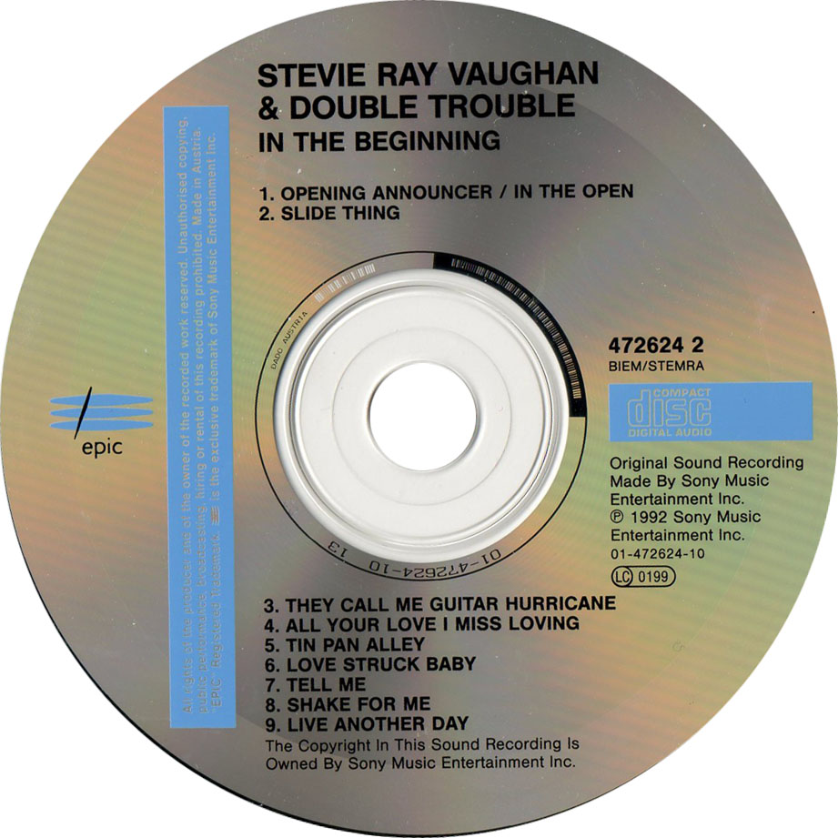 Cartula Cd de Stevie Ray Vaughan And Double Trouble - In The Beginning