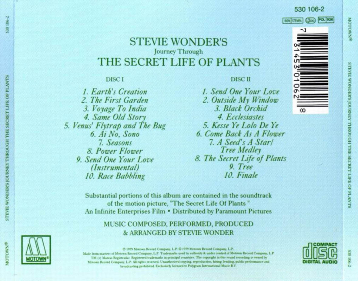 Cartula Trasera de Stevie Wonder - Journey Through The Secret Life Of Plants