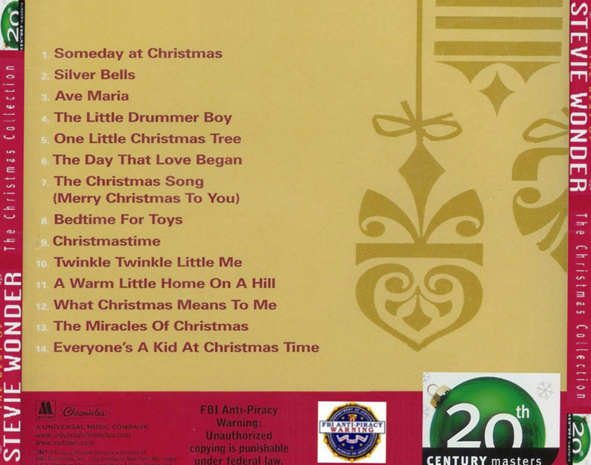 Cartula Trasera de Stevie Wonder - The Christmas Collection (The Best Of Stevie Wonder)