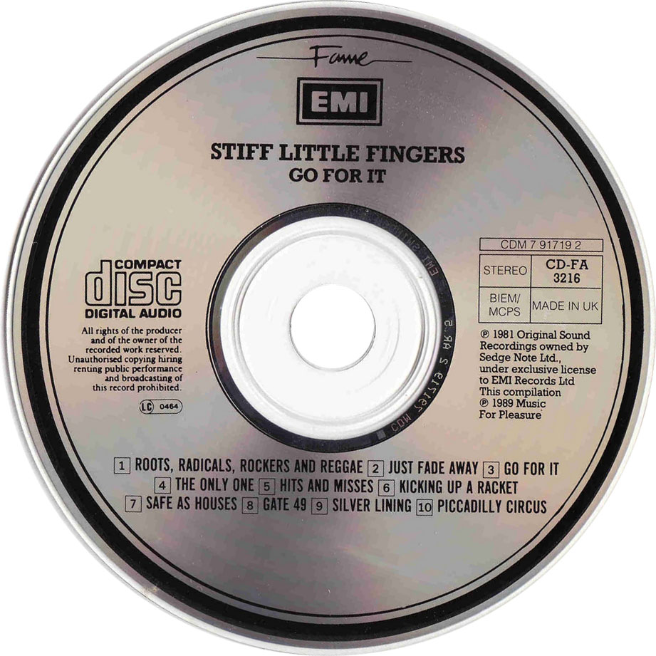 Cartula Cd de Stiff Little Fingers - Go For It