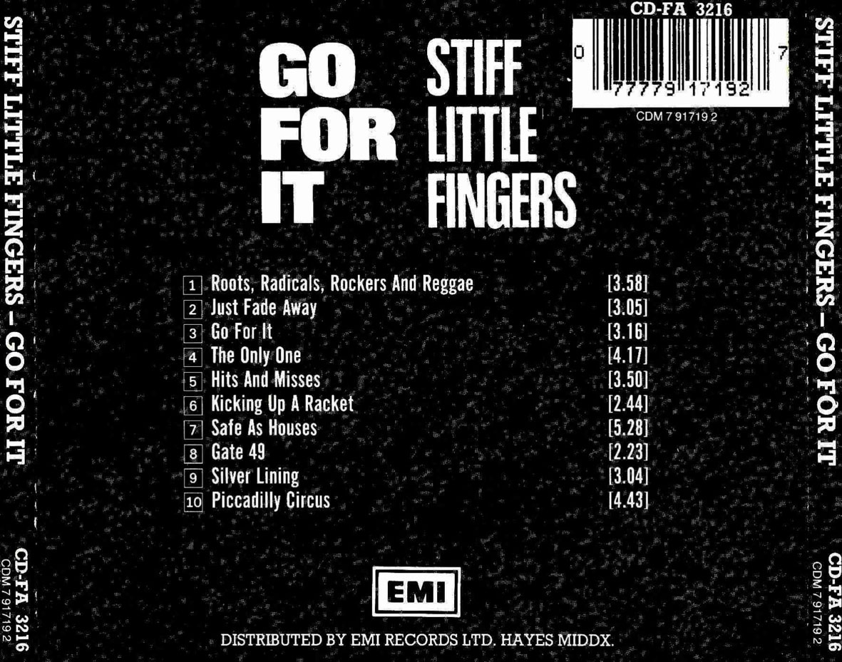 Cartula Trasera de Stiff Little Fingers - Go For It