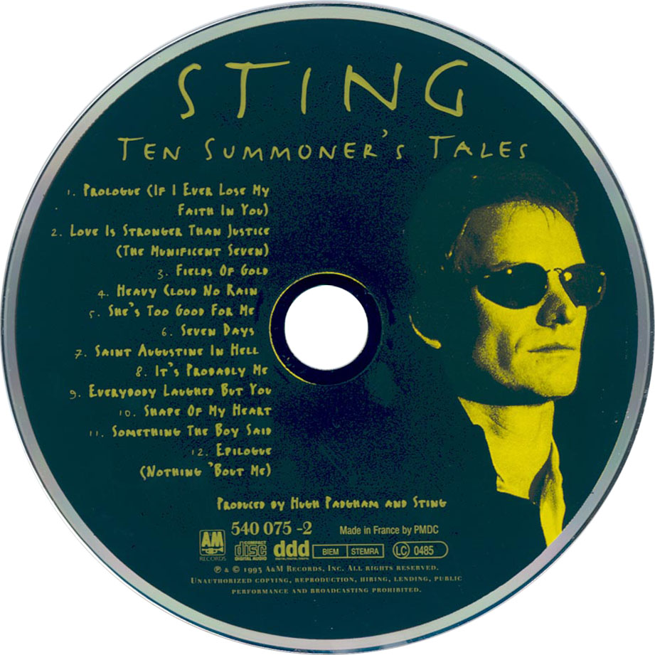 Cartula Cd de Sting - Ten Summoner's Tales