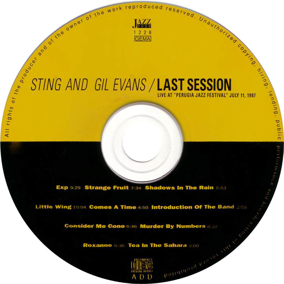 Cartula Cd de Sting And Gil Evans - Last Session